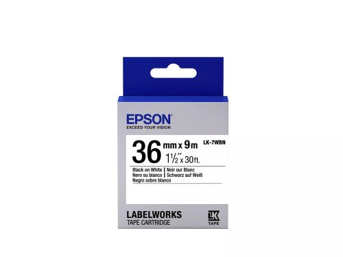 Achat Papier Epson LK-7WBN - Standard - Noir sur Blanc - 36mmx9m sur hello RSE