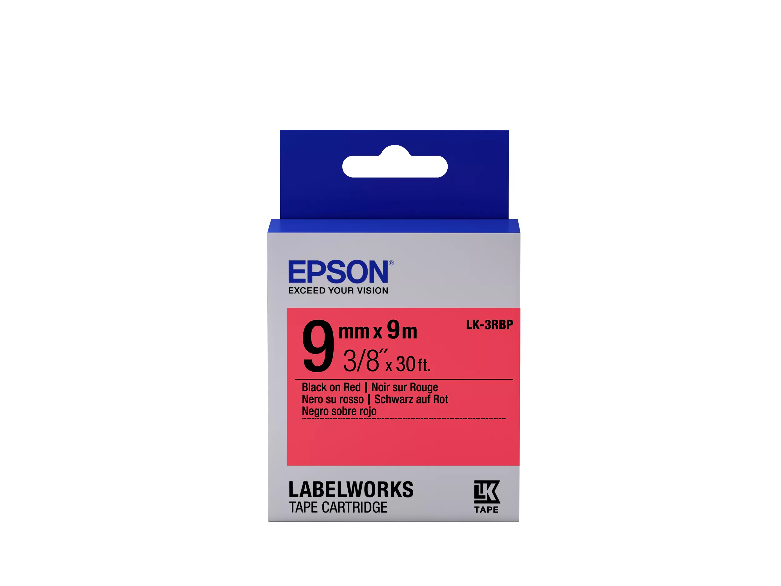 Vente Epson LK-3RBP - Couleur Pastel - Noir sur Rouge - 9mmx9m au meilleur prix