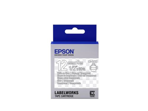 Achat Epson LK-4TWN - Transparent - Blanc sur Transparent - 12mmx9m - 8715946611280