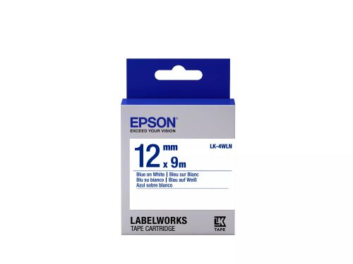 Revendeur officiel Papier Epson LK-4WLN - Standard - Bleu sur Blanc - 12mmx9m