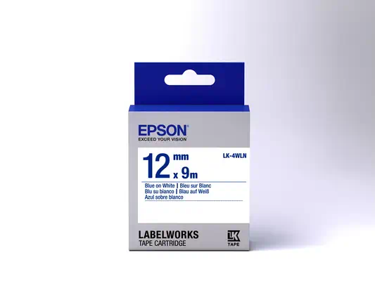 Epson LK-4WLN - Standard - Bleu sur Blanc - 12mmx9m - Papier - visuel 2