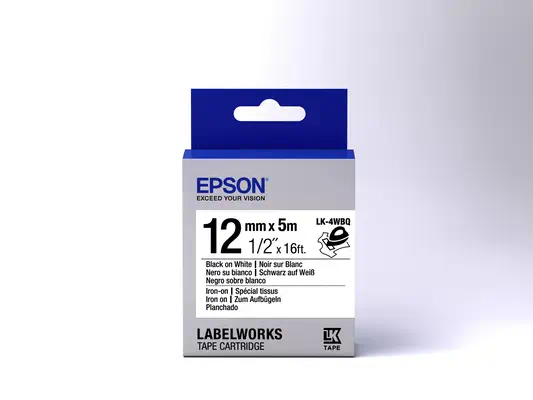 LK-4WBQ - Spécial tissu thermocollant - Noir sur Blanc - 12mmx5m - Epson - Autres consommables - visuel 2