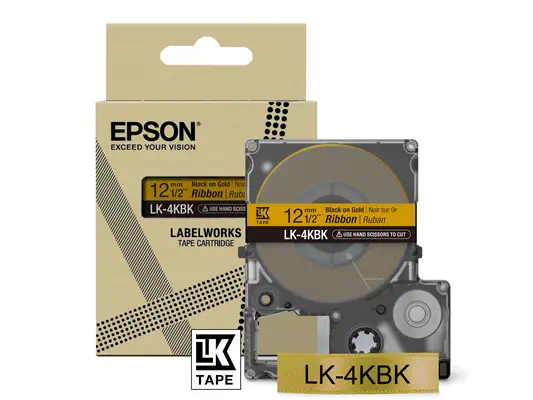 Ruban satin pour étiqueteuse LK-4KBK Noir/Or 12 mm (5 m) - Epson - Autres consommables - visuel 2