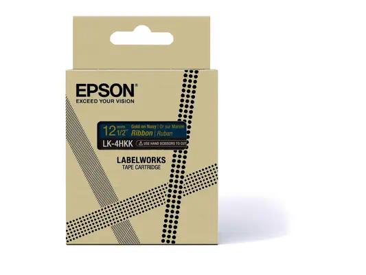 Ruban satin pour étiqueteuse LK-4HKK Or/Marine 12 mm (5 m) - Epson - Autres consommables - visuel 3