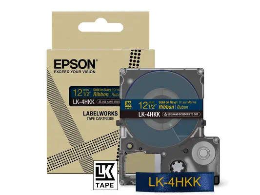 Ruban satin pour étiqueteuse LK-4HKK Or/Marine 12 mm (5 m) - Epson - Autres consommables - visuel 4