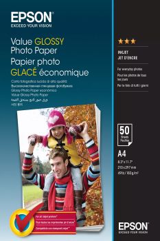 Vente Papier Epson Value Glossy Photo Paper - A4 - 50 Feuilles sur hello RSE