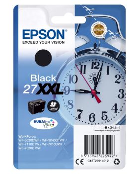 Achat EPSON 27XXL cartouche d encre noir très haute capacité 34.1ml 2.200 au meilleur prix