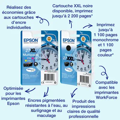 Epson Singlepack Black 27XXL DURABrite Ultra Ink - Cartouches d'encre - visuel 3