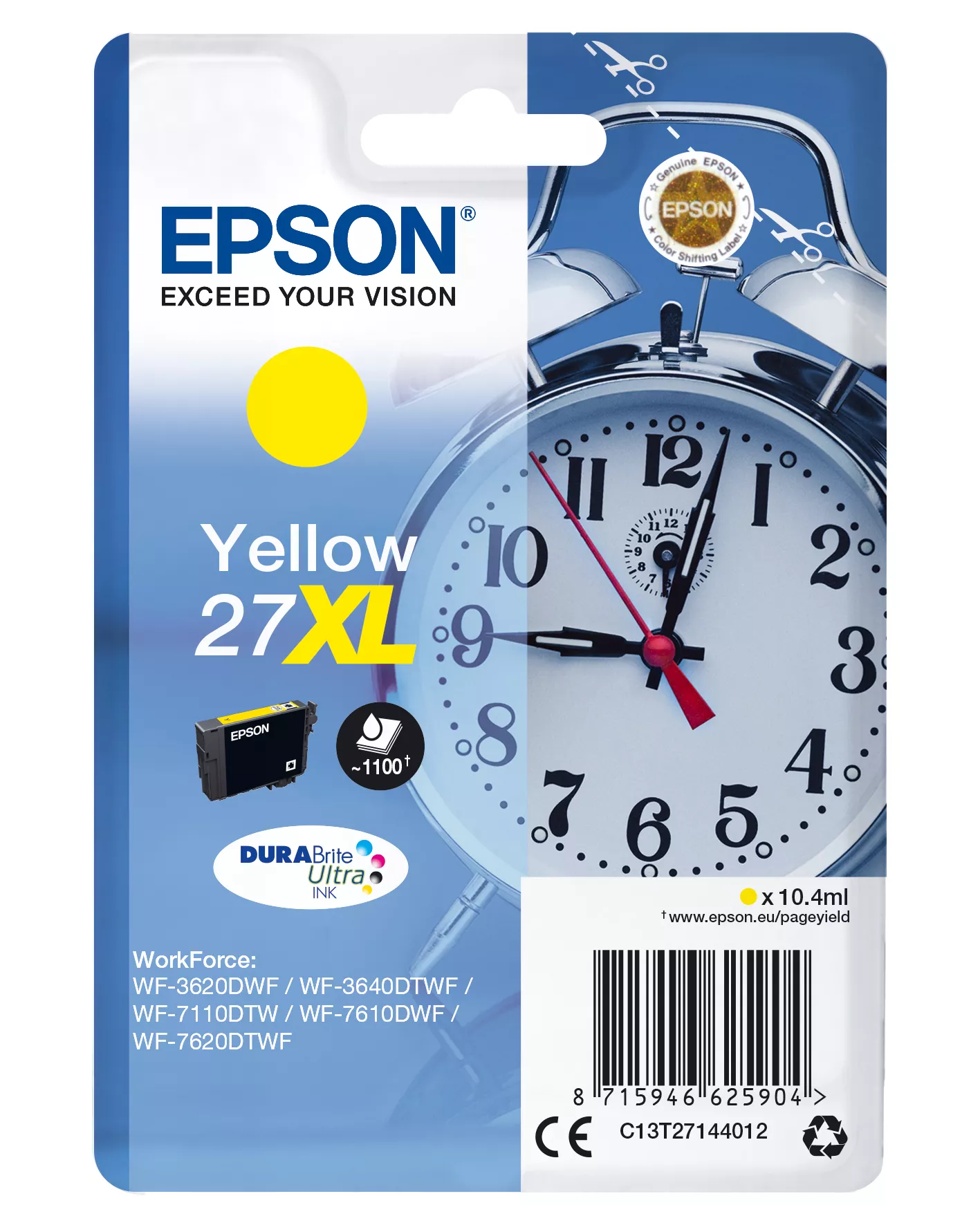 Vente Cartouches d'encre EPSON 27XL cartouche d encre jaune haute capacité 10.4ml 1