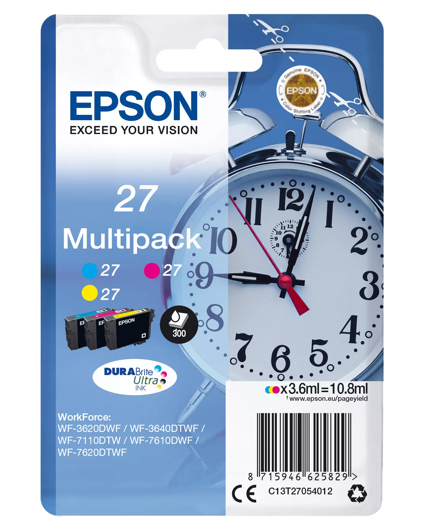 Achat EPSON 27 cartouche dencre cyan, magenta et jaune capacité et autres produits de la marque Epson