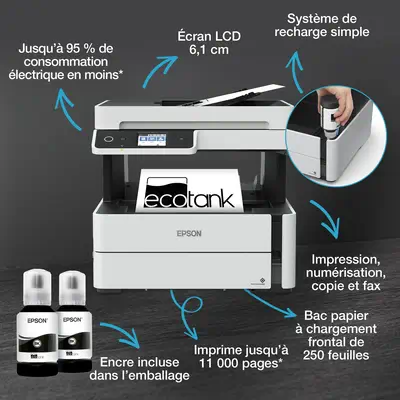 Epson EcoTank ET-M3180 Jet d'encre A4 1200 x 2400 DPI 39 ppm Wifi - Multifonctions Jet d'encre - visuel 4