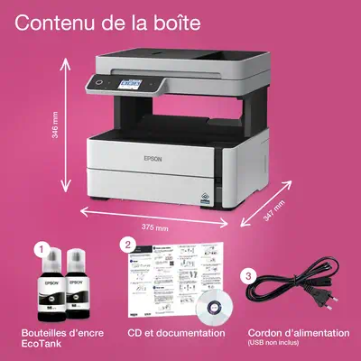 Epson EcoTank ET-M3180 Jet d'encre A4 1200 x 2400 DPI 39 ppm Wifi - Multifonctions Jet d'encre - visuel 7