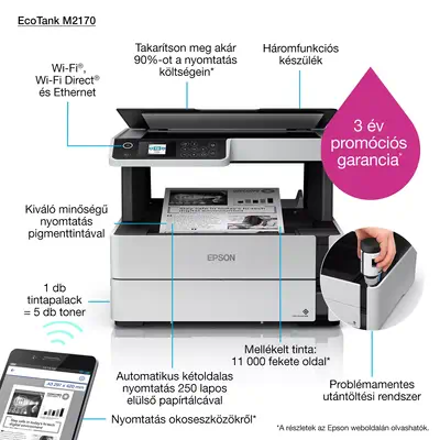 Epson EcoTank ET-M2170 Jet d'encre A4 1200 x Epson - visuel 1 - hello RSE - Solutions de connexion