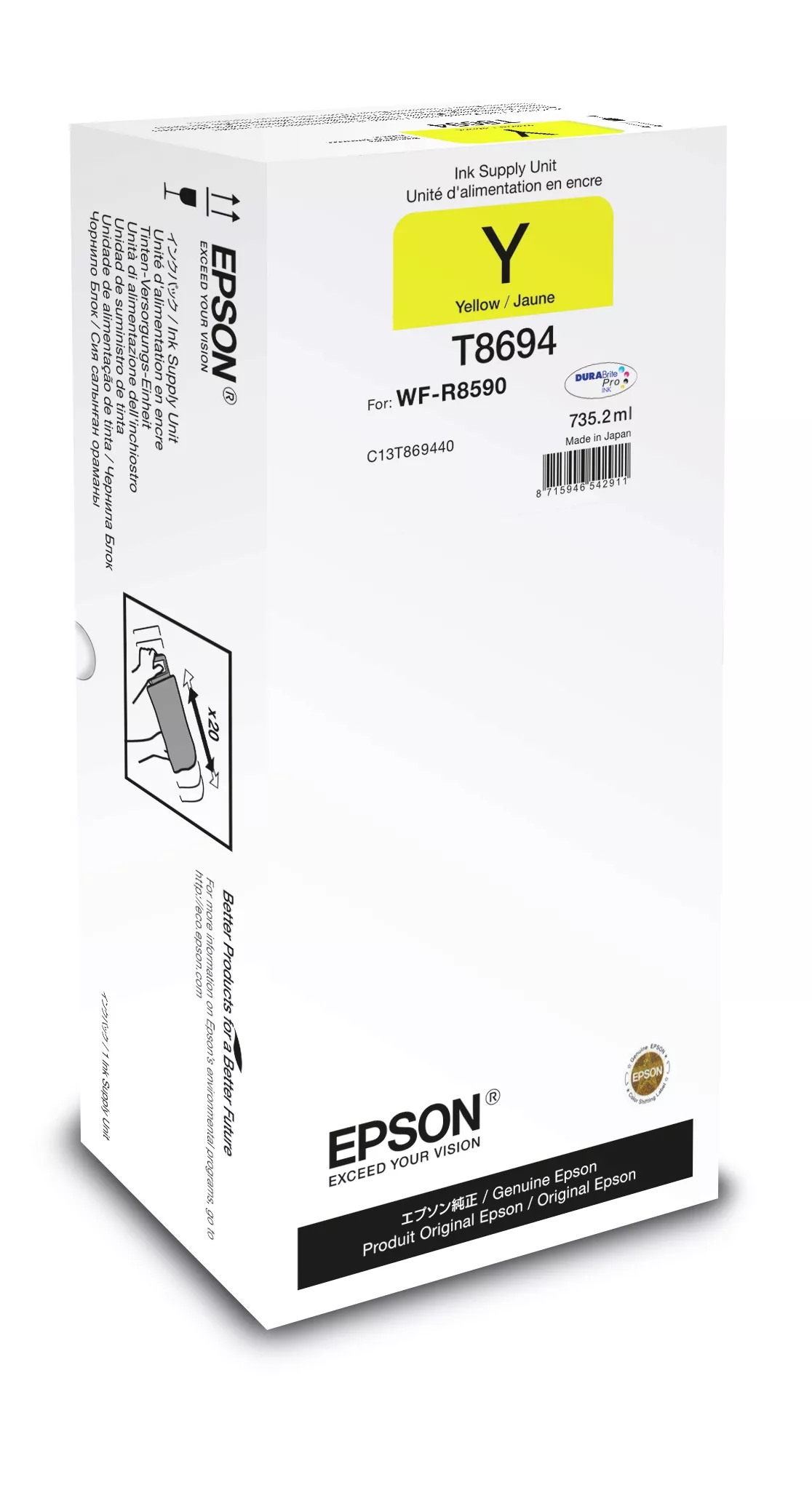 Vente Cartouches d'encre EPSON WorkForce Pro WF-R8590 Yellow XXL Ink Supply Unit sur hello RSE
