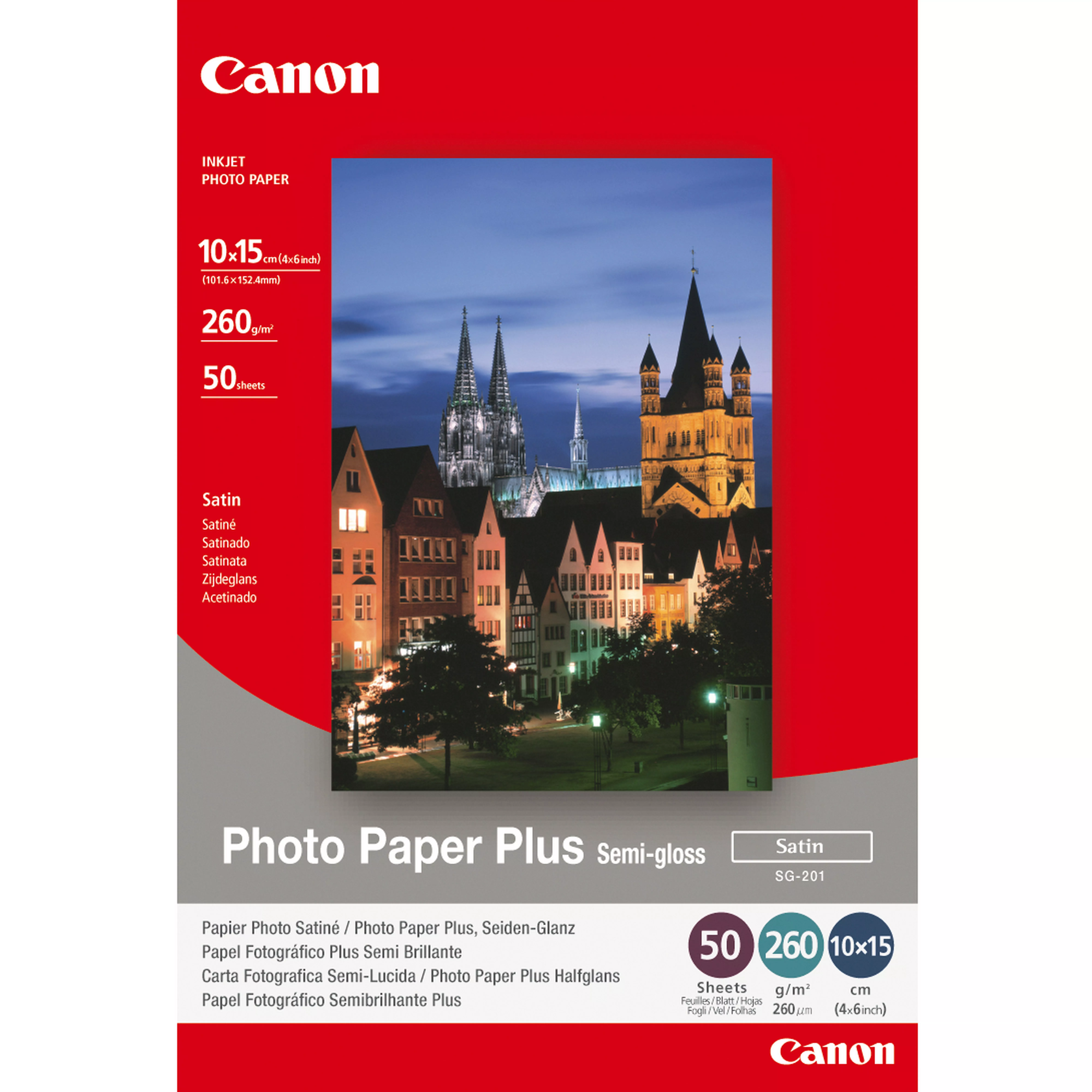 Achat Papier CANON SG-201 semi brillant photo papier inkjet 260g/m2 4x6