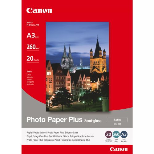 Revendeur officiel Papier Canon Papier Photo Satiné A3 SG-201 - 20 feuilles