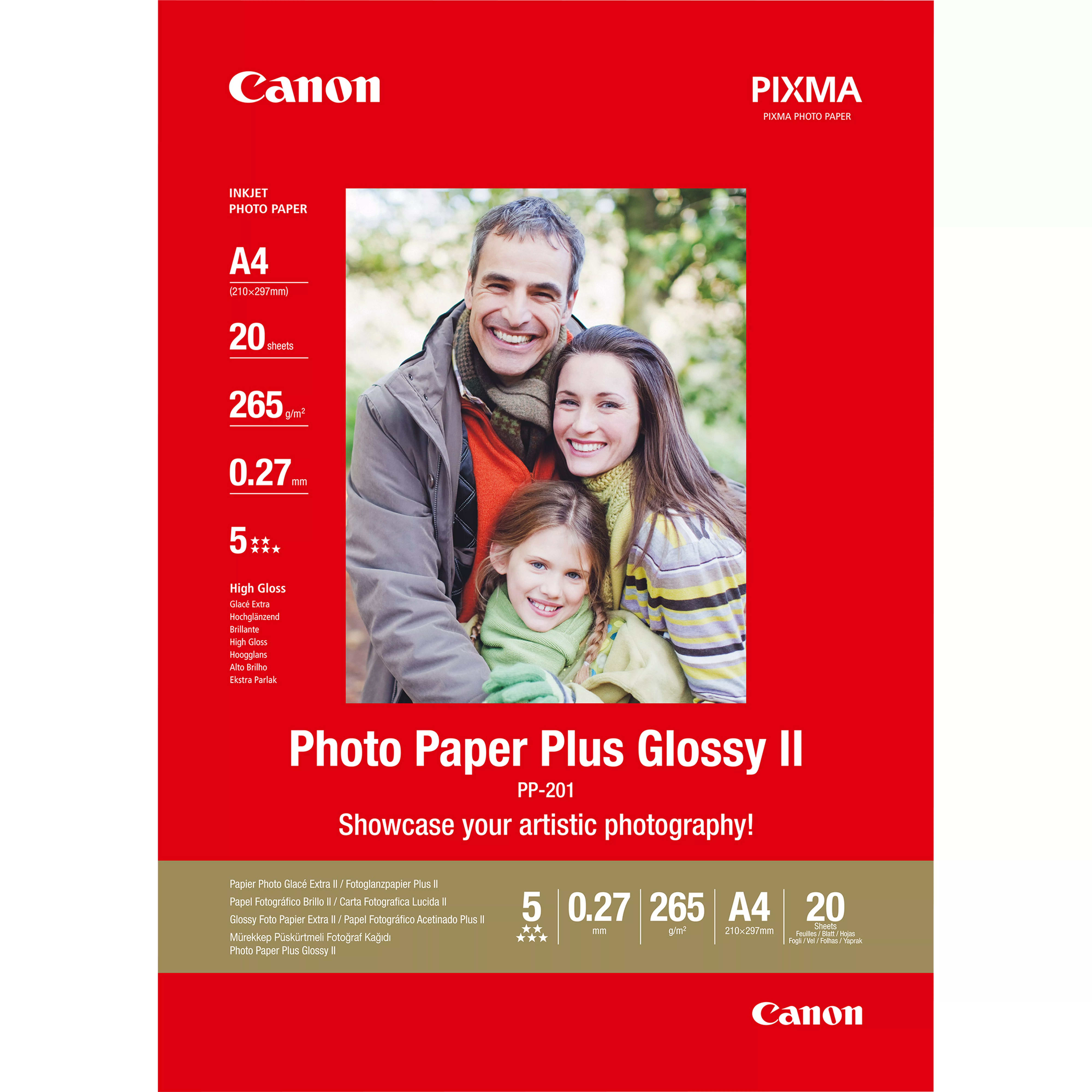 Vente Papier CANON PP-201 plus photo papier inkjet 260g/m2 A4 20 sur hello RSE