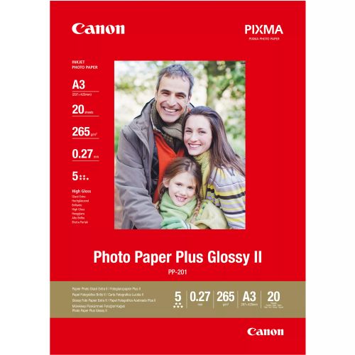 Achat CANON PP-201 plus photo papier 260g/m2 A3 20 feuilles pack et autres produits de la marque Canon