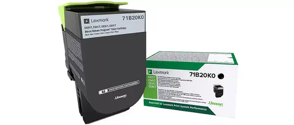 Lexmark 71B20K0 Cartouche de toner 1 pièce(s) Original Lexmark - visuel 1 - hello RSE - Toner Unison