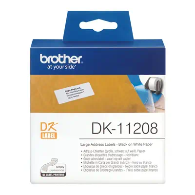 DK-11208 - Rouleau d'étiquettes Brother original – Noir sur blanc, 38 x 90 mm - Autres consommables - visuel 3