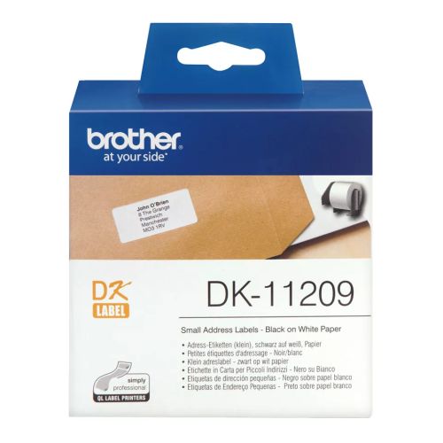 Revendeur officiel Autres consommables BROTHER P-TOUCH DK-11209 die-cut adress label small 29x62mm 800 labels