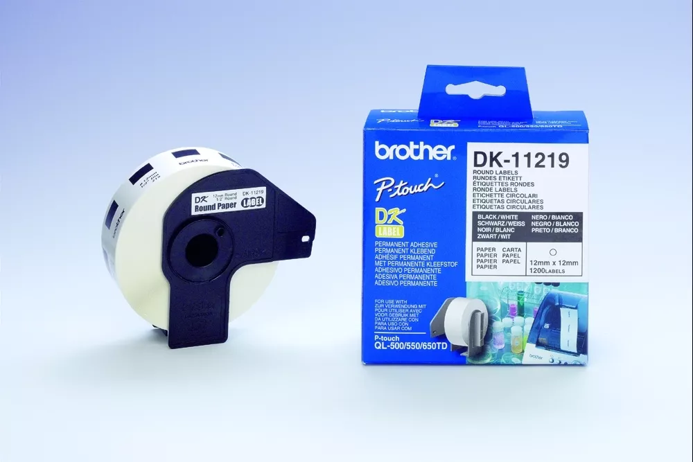 Achat BROTHER P-TOUCH DK-11219 die-cut round label 12x12mm au meilleur prix