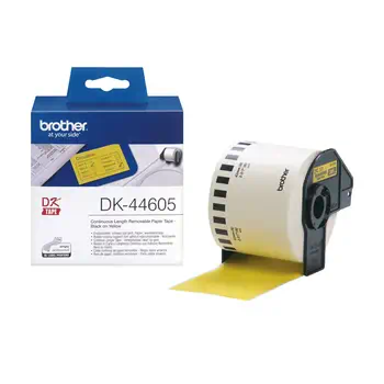 Meilleur prix DK44605 - Ruban de papier continu Brother original – Jaune, 62 mm x 30,48 m
