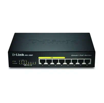 D-Link DGS-1008P/E commutateur réseau Non-géré L2 Connexion Ethernet, supportant l'alimentation via  - Switchs et Hubs - visuel 1