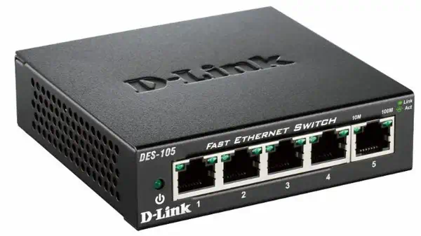 D-Link DES-105 Non-géré L2 Noir D-Link - visuel 1 - hello RSE - Robustesse