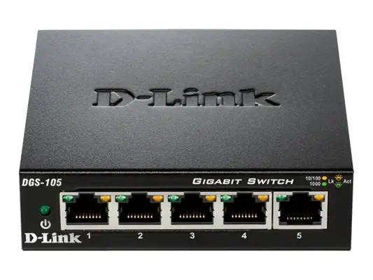 D-Link DGS-105 Non-géré L2 Gigabit Ethernet (10/100/1000) Noir - Switchs et Hubs - visuel 2