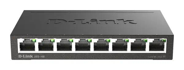D-Link DGS-108 Non-géré L2 Gigabit Ethernet (10/100/1000) Noir - Switchs et Hubs - visuel 1