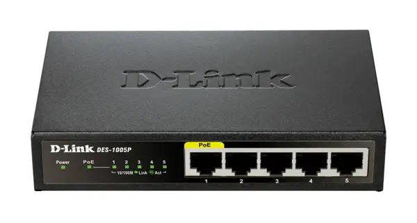 D-Link DES-1005P Non-géré L2 Fast Ethernet (10/100) Connexion Ethernet, supportant l'alimentation vi - Switchs et Hubs - visuel 1