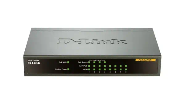 D-LINK Switch metallique Fast Ethernet non manageable 8 D-Link - visuel 1 - hello RSE - Performances supérieures