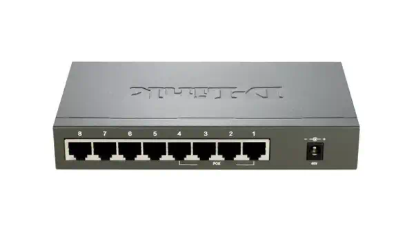 D-LINK Switch metallique Fast Ethernet non manageable 8 D-Link - visuel 1 - hello RSE - PoE IEEE 802.3af