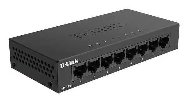 D-Link DGS-108GL Non-géré Gigabit Ethernet (10/100/1000) Noir D-Link - visuel 1 - hello RSE - Mise en réseau Gigabit sans effort