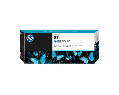 81 cartouche d'encre teintée DesignJet cyan clair, 680 ml - HP - Autres consommables - visuel 1