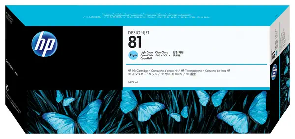 81 cartouche d'encre teintée DesignJet cyan clair, 680 ml - HP - Autres consommables - visuel 2