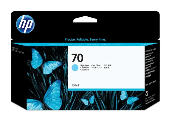 HP 70 cartouche d'encre cyan clair 130 ml - Toner - visuel 3