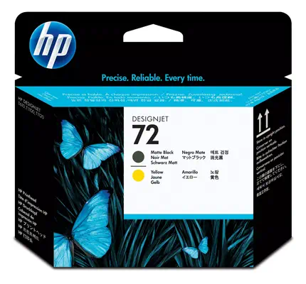 HP 72 tête d'impression DesignJet noir mat et jaune - Autres consommables - visuel 1
