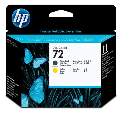 HP 72 tête d'impression DesignJet noir mat et jaune - Autres consommables - visuel 1