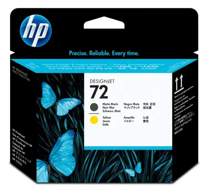 HP 72 tête d'impression DesignJet noir mat et jaune - Autres consommables - visuel 2