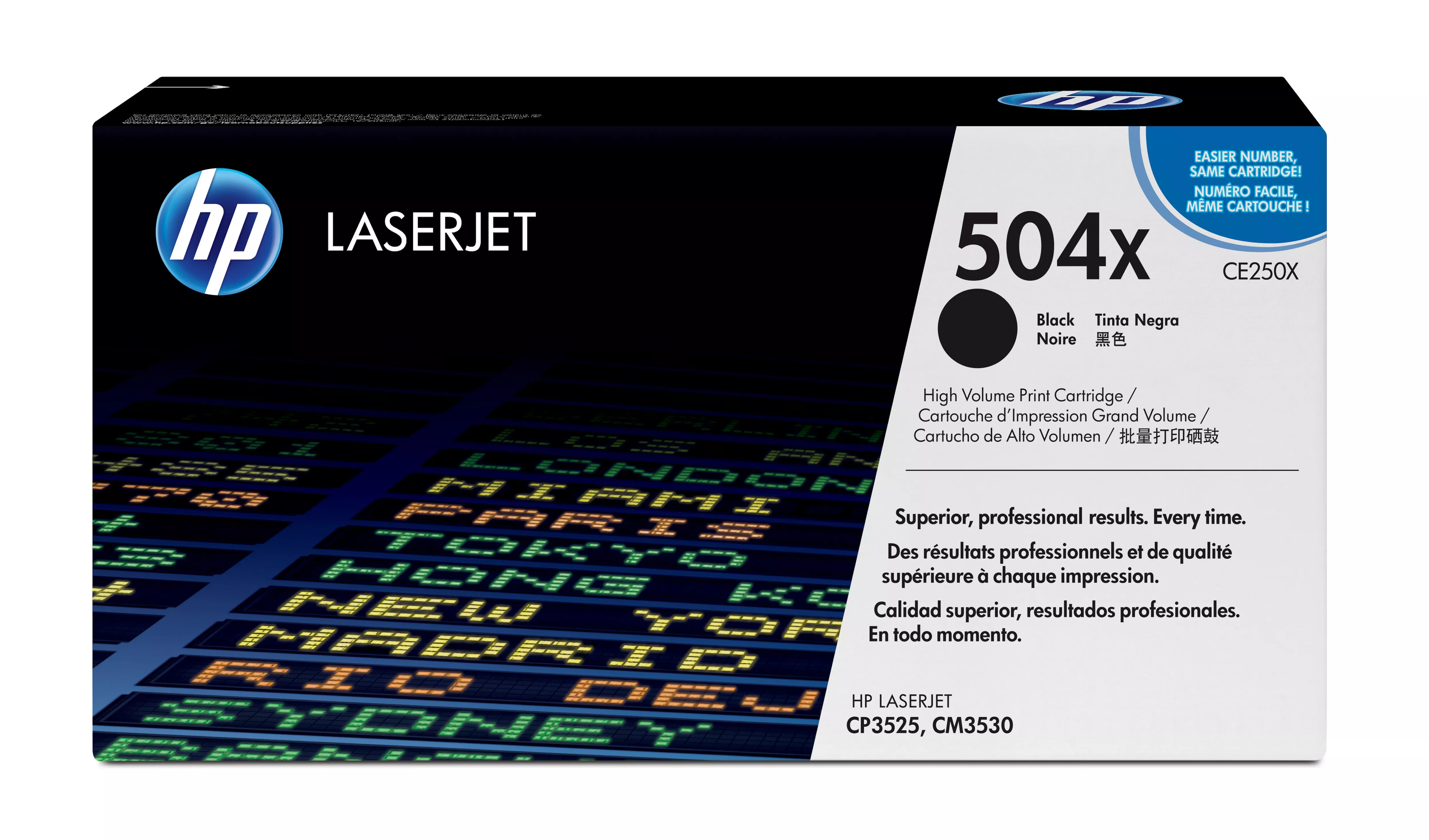 Achat HP 504X original Colour LaserJet Toner cartridge CE250X au meilleur prix