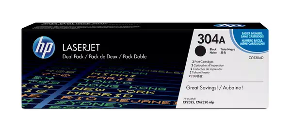Vente HP 304A pack de 2 toners LaserJet noir authentiques au meilleur prix
