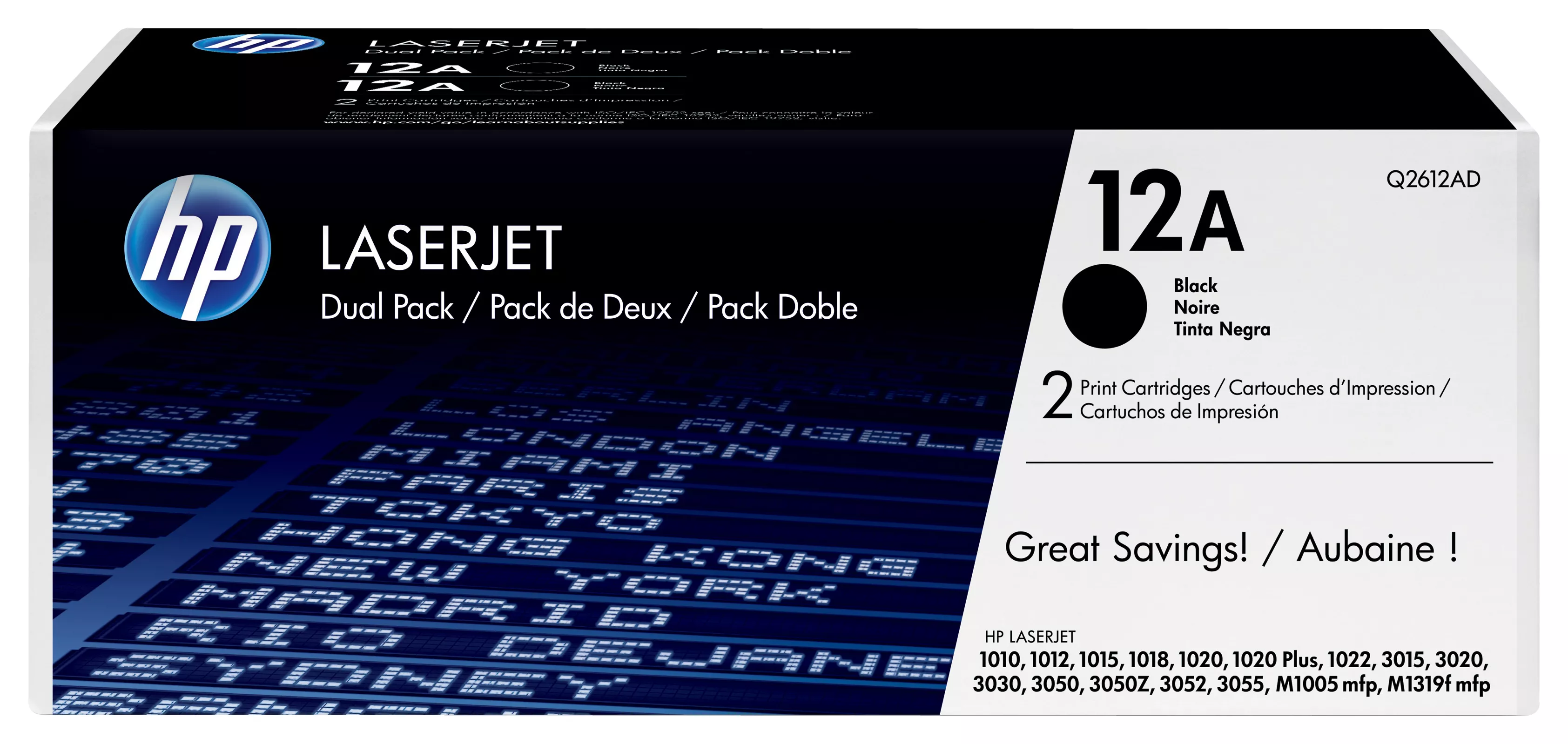 Achat HP 12AD original Laserjet Toner cartridge Q2612AD black au meilleur prix