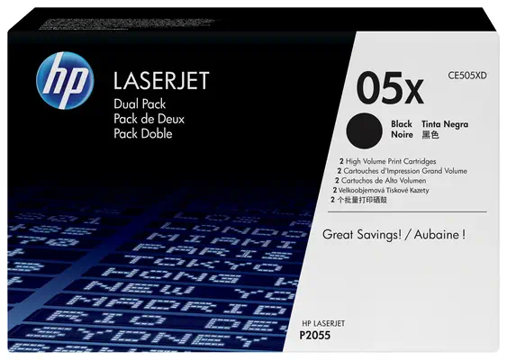 05X pack de 2 toners LaserJet noir grande capacité authentiques - HP - Toner - visuel 1