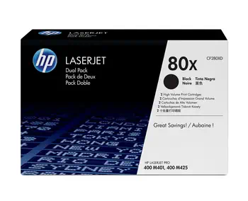 Acheter 80X pack de 2 cartouches authentiques de toner LaserJet noir grande capacité