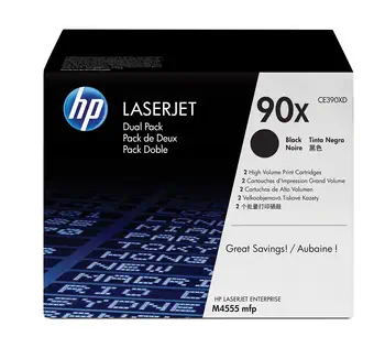 Avantages 90X pack de 2 toners LaserJet noir grande capacité authentiques