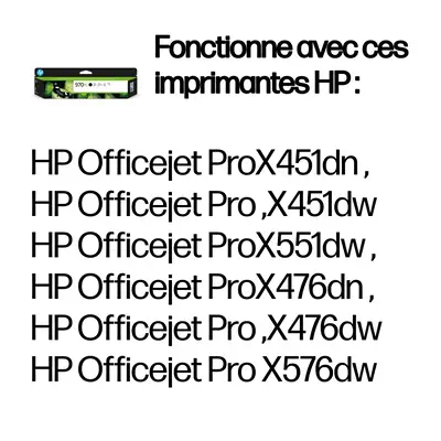 970XL cartouche d'encre noir grande capacité authentique HP - visuel 1 - hello RSE - Verrouillez la qualité et les performances que vous attendez de votre imprimante HP Officejet Pro X avec la cartouche, il est facile à utiliser