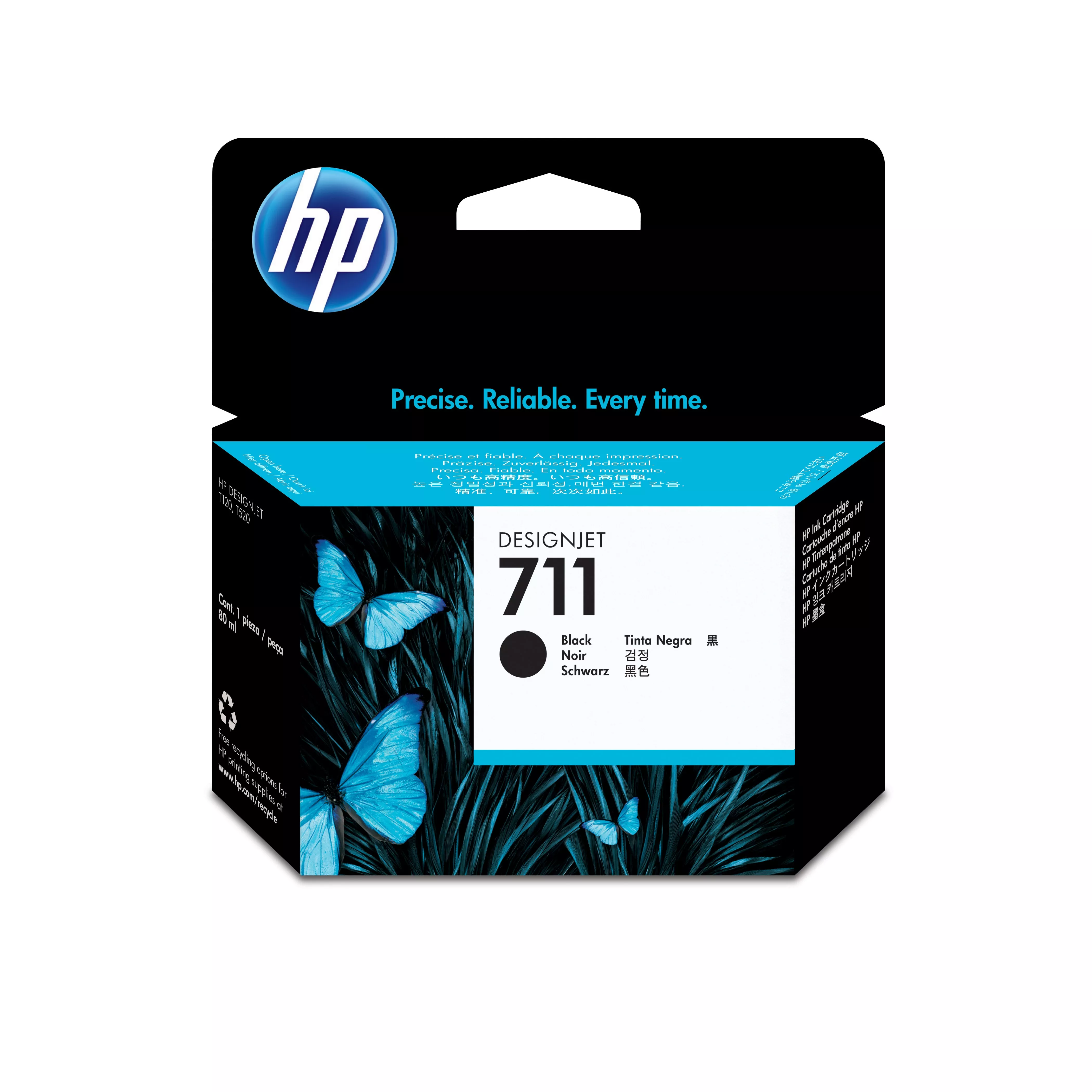 Revendeur officiel HP 711 original Ink cartridge CZ133A black high capacity 80ml