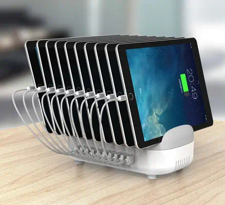 Compulocks 10PUSBDKS-UK Organiseur de station de chargement Autonome Gris, Blanc - Accessoires Tablette - visuel 7